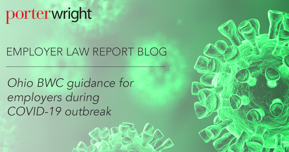 Ohio BWC guidance for employers during COVID19 outbreak