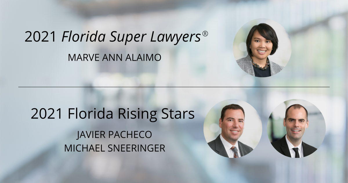 Porter Wright attorneys recognized by Florida Super Lawyers® 2021