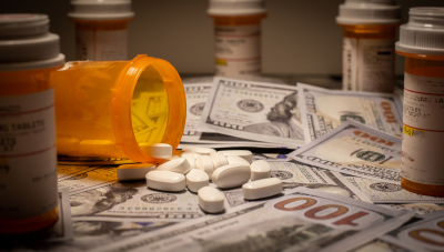 opioids laying on money healthcare fraud